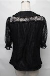 画像2: Ank Rouge / 巻きバラレースブラウス  黒 S-25-08-31-031-CA-TO-AS-ZT499 (2)
