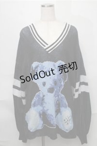 TRAVAS TOKYO / くまジャガードバルーンチルデンニットプルオーバー  黒 S-25-08-31-035-PU-TO-AS-ZS