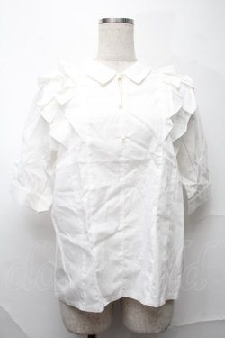 画像1: axes femme / フリルブラウス 白  S-25-09-01-008-AX-BL-AS-ZS