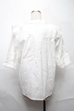 画像2: axes femme / フリルブラウス 白  S-25-09-01-008-AX-BL-AS-ZS