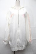 Ank Rouge / 袖レース羽根プリントパーカー  白 S-25-09-01-009-CA-TO-HR-ZS