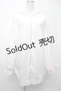Ank Rouge / 袖レース羽根プリントパーカー  白 S-25-09-01-009-CA-TO-HR-ZS