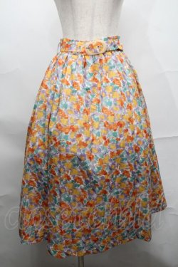 画像1: F&A / マーブルバックル付き水彩フラワースカート  マルチ S-25-09-01-061-LO-SK-AS-ZS