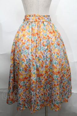 画像2: F&A / マーブルバックル付き水彩フラワースカート  マルチ S-25-09-01-061-LO-SK-AS-ZS