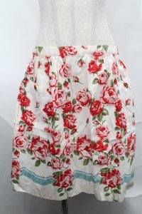 Jane Marple / ローズエプロンスカート  オフｘ赤 S-25-09-01-063-JM-SK-AS-ZT052