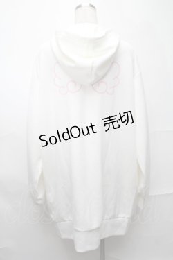 画像2: Ank Rouge / 袖レース羽根プリントパーカー  白 S-25-09-01-009-CA-TO-HR-ZS