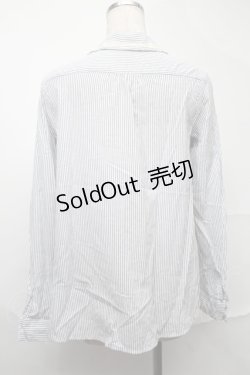 画像2: axes femme /花刺繍ストライプブラウス  グレー S-25-09-01-010-AX-BL-ET-ZS