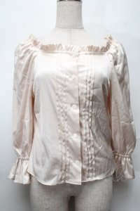 NO.S PROJECT /ロイヤルサテンブラウス  ベージュ S-25-09-01-013-LO-BL-ET-ZS