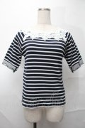 axes femme / トップス  紺ｘ白 S-25-09-01-015-AX-TO-AS-ZS