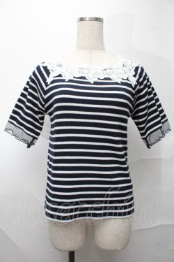 画像1: axes femme / トップス  紺ｘ白 S-25-09-01-015-AX-TO-AS-ZS