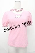 【SALE】To Alice / ハートくり抜きトップス  ピンク S-25-09-01-016-LO-TO-HR-ZT499