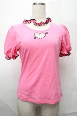 To Alice / ハートくり抜きトップス  ピンク S-25-09-01-016-LO-TO-HR-ZT499