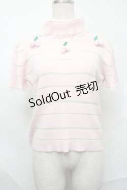 画像1: Swankiss / さくらんぼリブトップス  ピンク S-25-09-01-020-CA-TO-HR-ZS