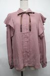 画像1: axes femme POETIQUE / 肩レースラッフルフリルブラウス　M  ピンク S-25-09-01-022-AX-BL-ET-ZH (1)