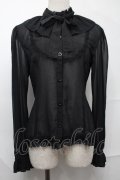 metamorphose / シフォンブラウス  黒 S-25-09-01-003-ME-BL-AS-ZS