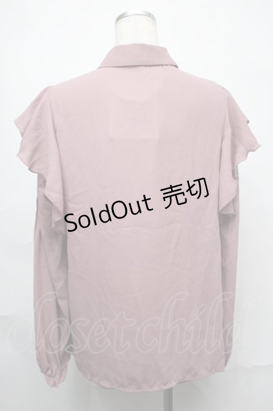 画像2: axes femme POETIQUE / 肩レースラッフルフリルブラウス　M  ピンク S-25-09-01-022-AX-BL-ET-ZH (2)