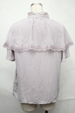 画像2: axes femme POETIQUE / ケープ半袖ブラウス  ラベンダー S-25-09-01-023-AX-BL-AS-ZS