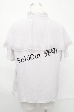 画像2: axes femme POETIQUE / ケープ半袖ブラウス  ラベンダー S-25-09-01-023-AX-BL-AS-ZS