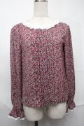 MILK / グレースブラウス  黒ｘピンク S-25-09-01-024-ML-BL-ET-ZS