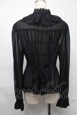 画像2: metamorphose / シフォンブラウス  黒 S-25-09-01-003-ME-BL-AS-ZS