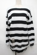 NieR Clothing / ボーダーニット  黒ｘ白 S-25-09-01-004-PU-TO-HR-ZS