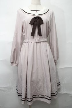 画像1: axes femme POETIQUE / ウサギ刺繍セーラーワンピース【多屋来夢コラボ】  ピンク S-25-09-01-034-AX-OP-HR-ZS