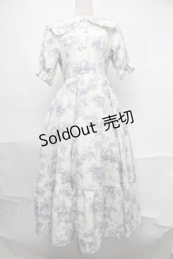 画像1: m petit by misako / トワルドジュイワンピース  ブルー S-25-09-02-042-LO-OP-HR-ZS