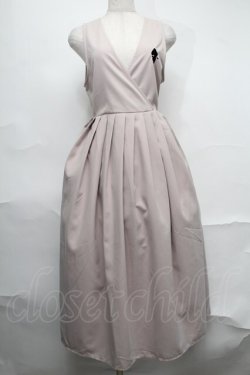 画像1: NieR Clothing / 刺繍プリーツロングワンピース  ベージュ S-25-09-02-043-PU-JA-HR-ZS