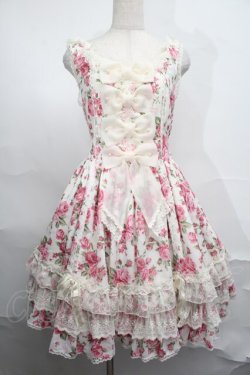画像1: Angelic Pretty / Dramatic Roseジャンパースカート  オフ S-25-09-02-049-AP-OP-AS-ZS