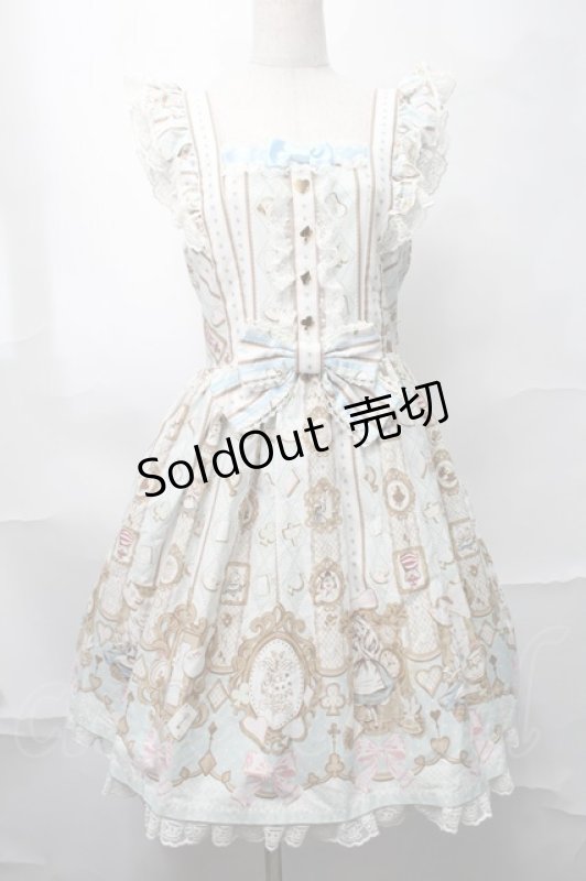 画像1: Angelic Pretty / Alice in WonderLandジャンパースカート  サックス S-25-09-02-051-AP-OP-AS-ZS (1)