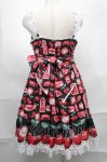画像2: Angelic Pretty / Cherry Jam Labelジャンパースカート  黒 S-25-09-02-053-AP-OP-HR-ZT489 (2)