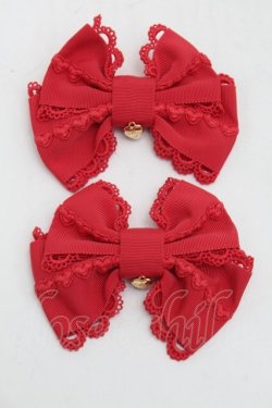 画像1: Angelic Pretty / ハートリボンクリップSet  赤 S-25-09-02-021-AP-AC-HR-ZS