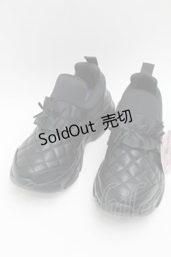 画像1: m petit by misako / AMクロミリボンスニーカー L 黒 S-25-09-02-028-LO-SH-AS-ZS