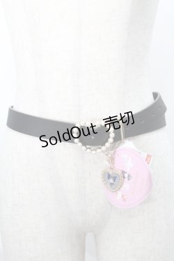画像1: m petit by misako / サンリオキャラクターズコラボ AMハートバックルベルト  黒 S-25-09-02-030-LO-ZA-AS-ZS