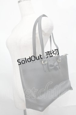 画像2: m petit by misako / AMスカラップトートバッグ  黒 S-25-09-02-037-LO-BG-AS-ZS