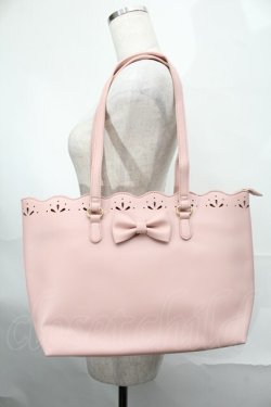 画像1: m petit by misako / AMスカラップトートバッグ  ピンク S-25-09-02-038-LO-BG-AS-ZS
