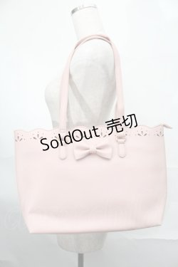 画像1: m petit by misako / AMスカラップトートバッグ  ピンク S-25-09-02-038-LO-BG-AS-ZS