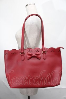 画像1: m petit by misako / AMスカラップトートバッグ  赤 S-25-09-02-039-LO-BG-AS-ZS