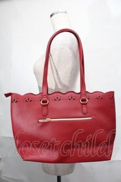 画像3: m petit by misako / AMスカラップトートバッグ  赤 S-25-09-02-039-LO-BG-AS-ZS