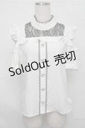Ank Rouge / レース切り替えブラウス  白ｘ黒 S-25-09-03-036-CA-BL-AS-ZS