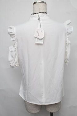画像2: Ank Rouge / レース切り替えブラウス  白ｘ黒 S-25-09-03-036-CA-BL-AS-ZS