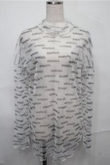 RNA / メッシュカットソー  白ｘ黒 S-25-09-03-037-PU-TO-HR-ZS