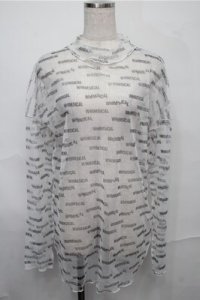 RNA / メッシュカットソー  白ｘ黒 S-25-09-03-037-PU-TO-HR-ZS