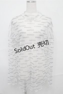 画像1: RNA / メッシュカットソー  白ｘ黒 S-25-09-03-037-PU-TO-HR-ZS