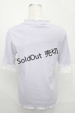 画像2: axes femme / バイカラーメロー袖レースプルオーバー  ラベンダー S-25-09-03-041-AX-TO-AS-ZS