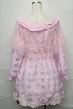 画像2: Swankiss / チュール重ねチェックワンピース  ピンク S-25-09-03-048-CA-OP-HR-ZS