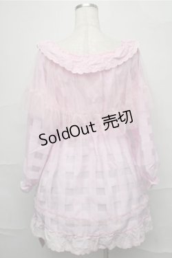 画像2: Swankiss / チュール重ねチェックワンピース  ピンク S-25-09-03-048-CA-OP-HR-ZS
