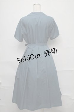 画像2: F&A / 縫いとめタック開衿シャツワンピース  ブルーグリーン S-25-09-03-057-LO-OP-HR-ZS