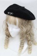 Candy Stripper / ベレー帽  黒 S-25-09-03-009-PU-AC-AS-ZS