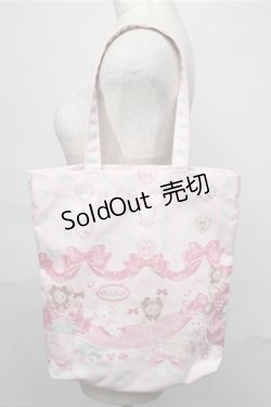 画像2: BABY,THE STARS SHINE BRIGHT / くみゃちゃんのRibbon Ribbon C’est Bon Belle Journee柄トートBag  ピンク S-25-09-03-013-BA-BG-HR-ZS